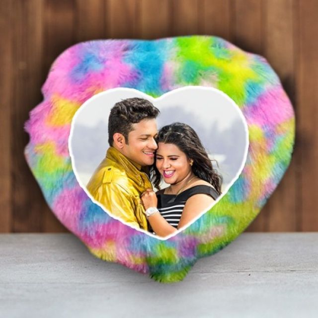Rainbow Pillow Heart